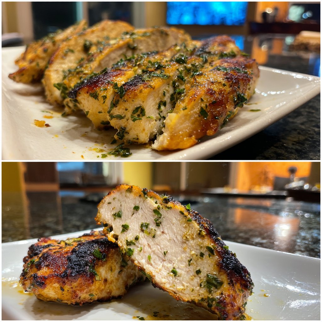 Einfaches Wochenabend Zitronen Kräuter Huhn