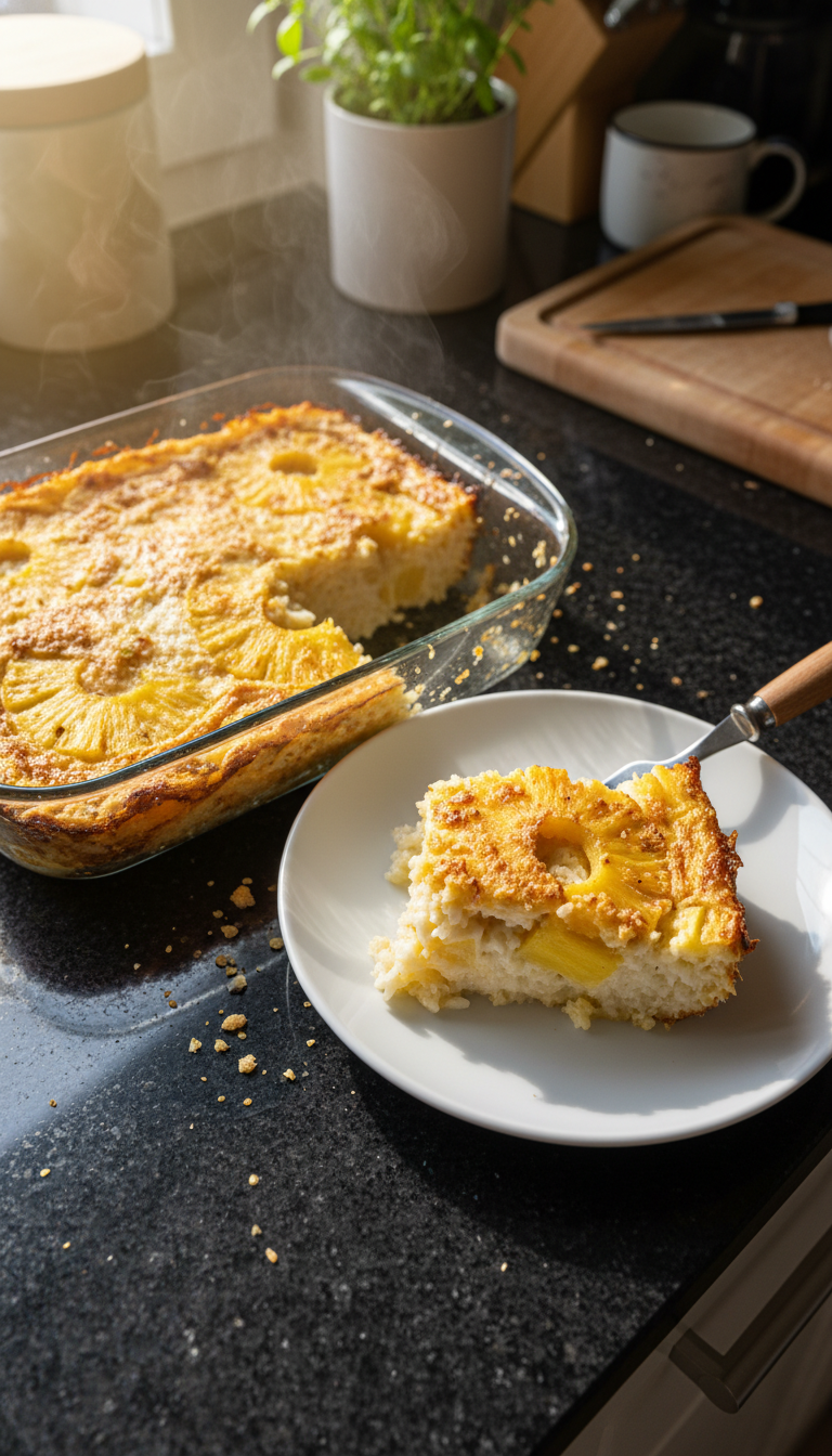 Tropischer Ananas Reis Auflauf