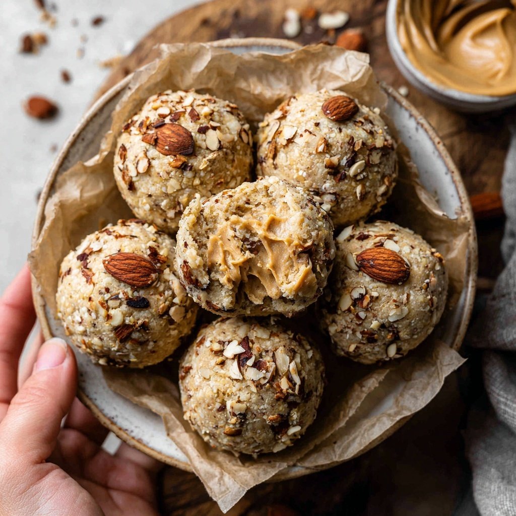 Erdnussbutter Mandel Energiekugeln
