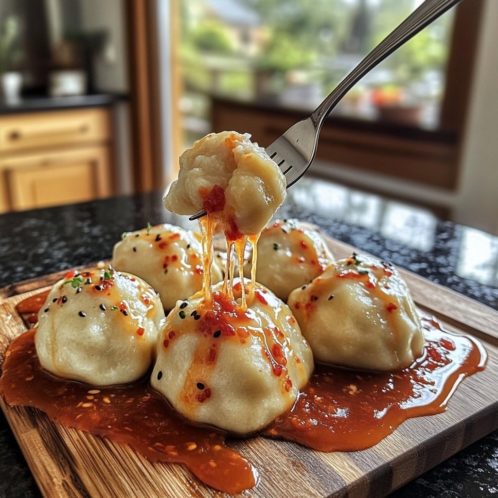 Brezenknödel mit fruchtigem Rotkohl und Speck-Sahne-Sauce