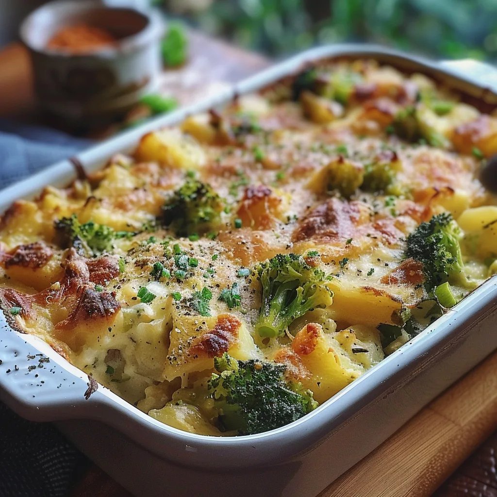Kartoffel-Brokkoli-Rosenkohl Auflauf