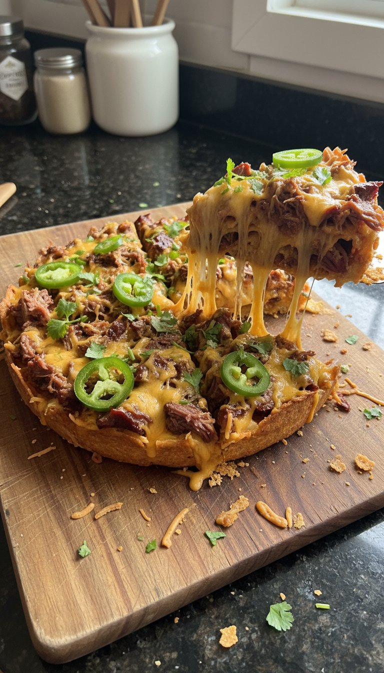 BBQ Brisket Nacho Pie​