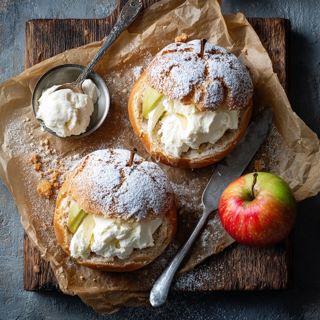 Äpfel mit Vanillequark gefüllt