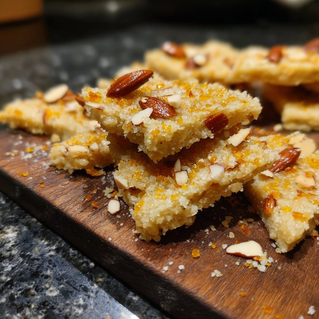 Marzipan-Plätzchen mit Mandeln und Orangenabrieb​