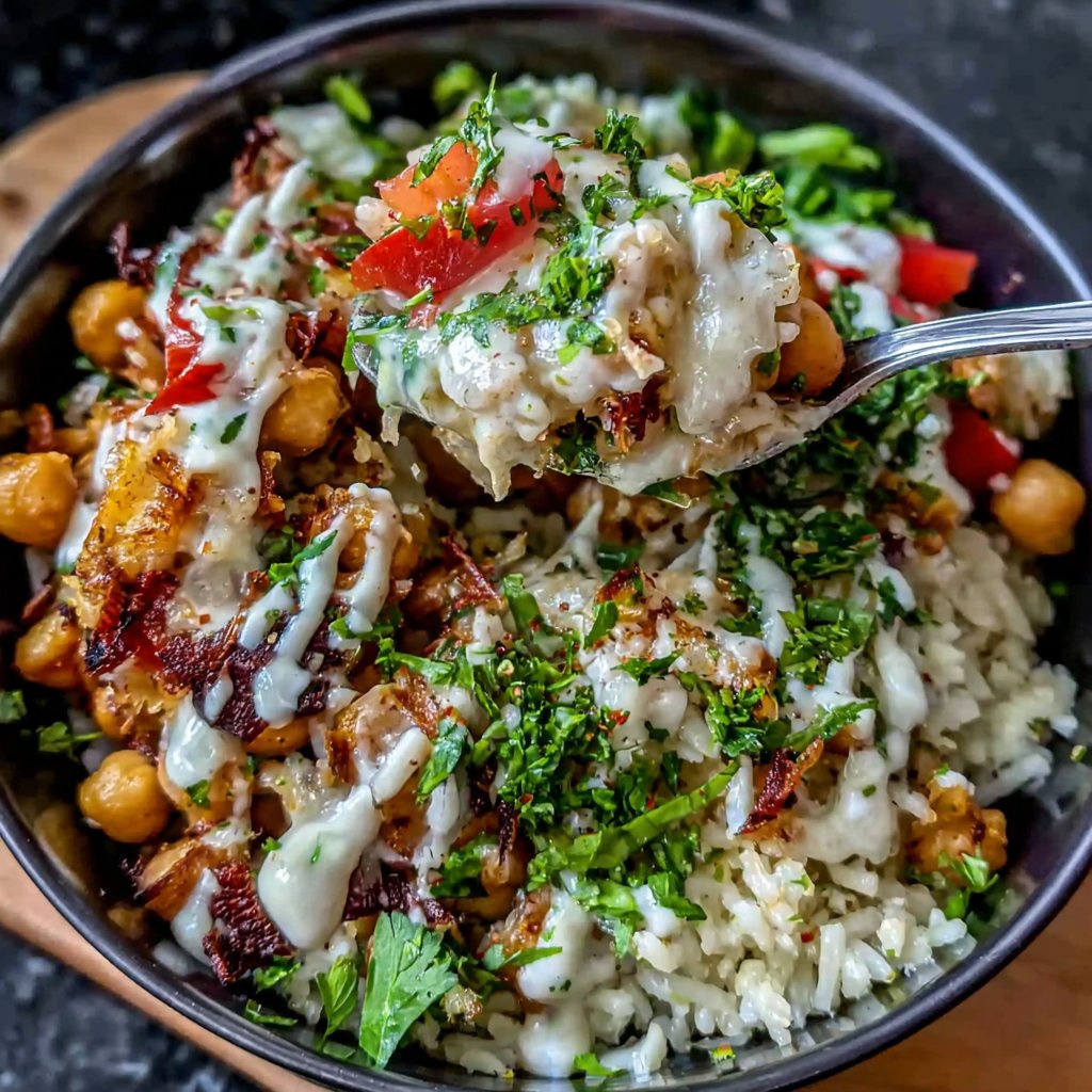 Kichererbsen Shawarma Reis Bowl