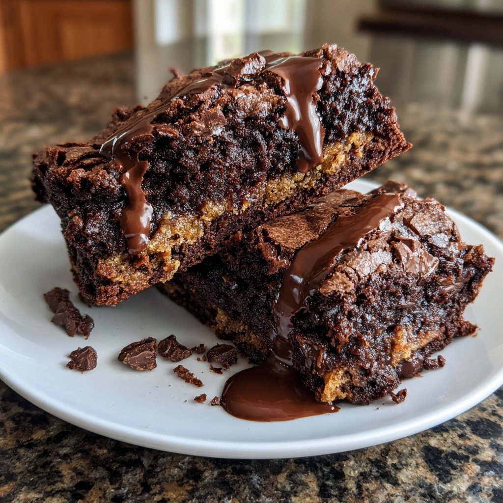 Sahniger Sauerteig Abfall Brownies Reiche Schokolade