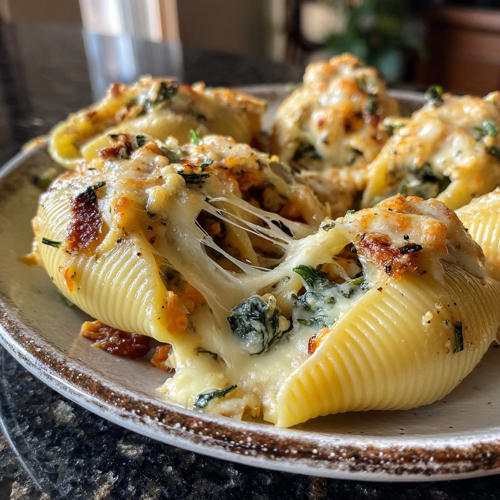 Käse Gemüse Gefüllte Muschelnudeln