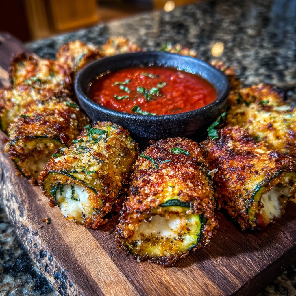 Frittierte Zucchini-Röllchen