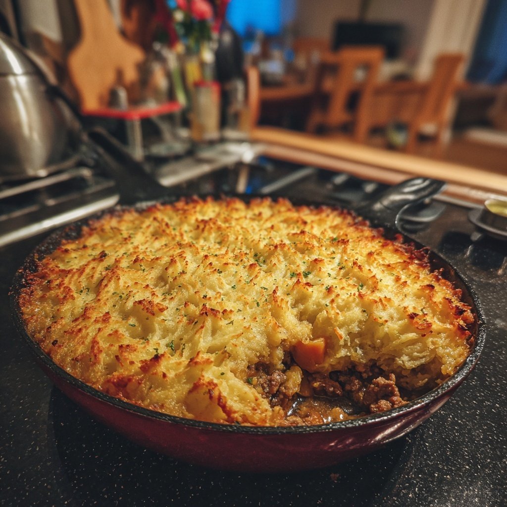 Rustikales Shepherd's Pie mit Pilzen