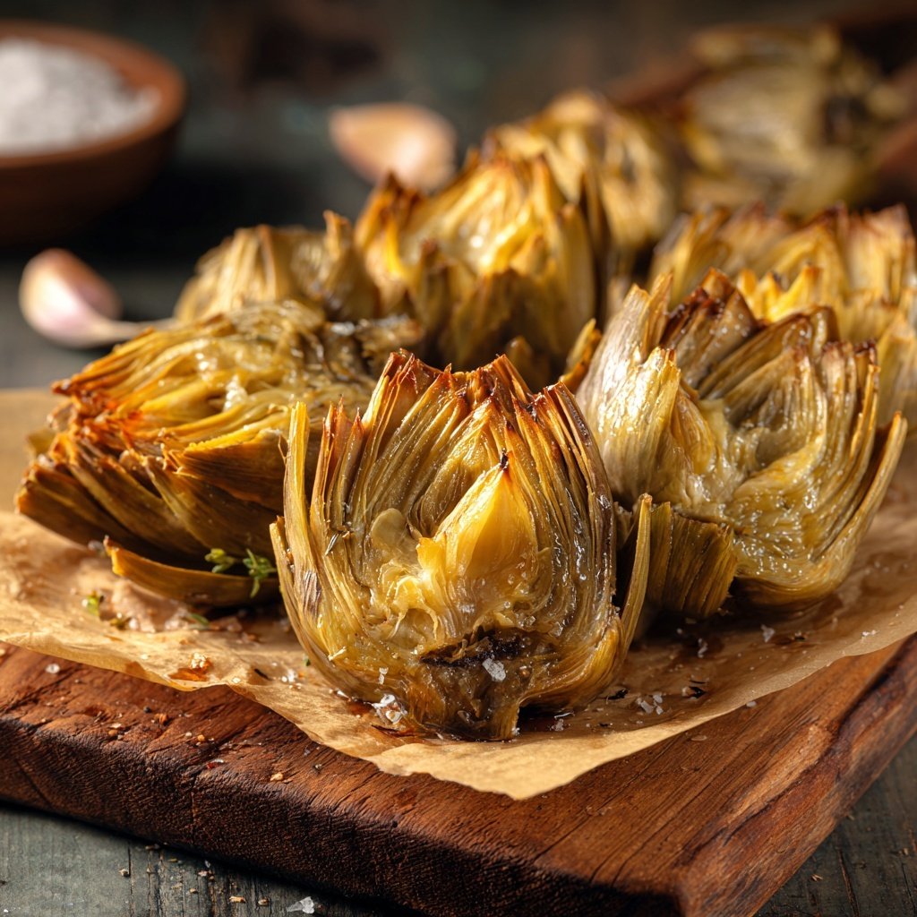 Knoblauch Geröstete Artischockenherzen