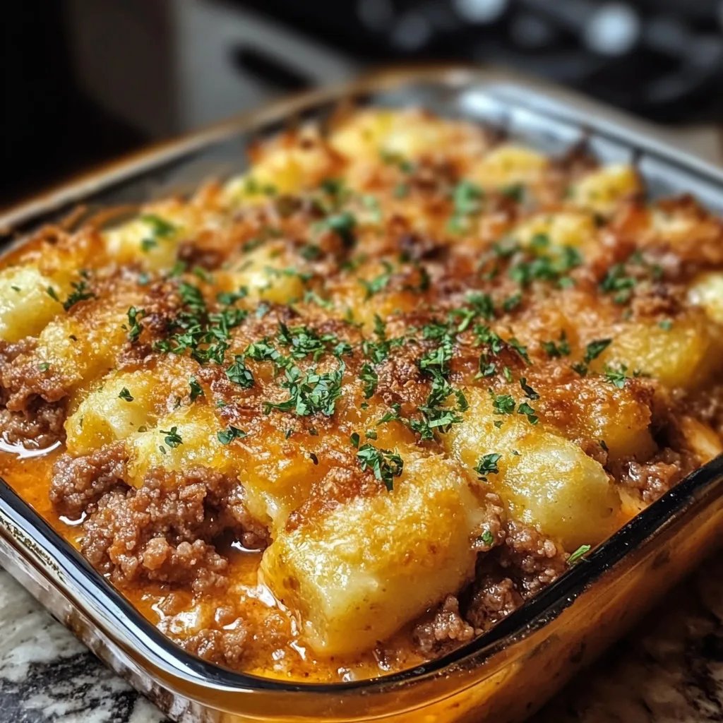 Kroketten Auflauf mit Hackfleisch