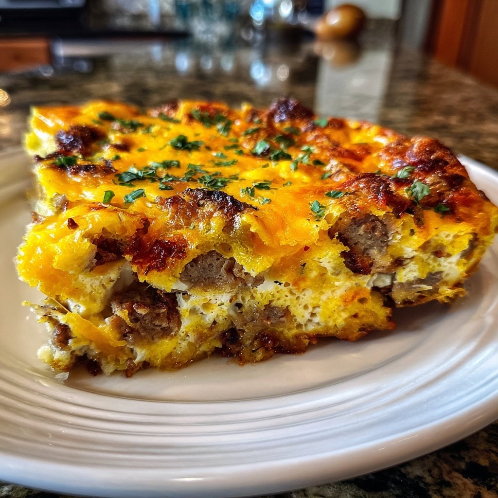 Einfacher Frühstück Wurst Ei Auflauf