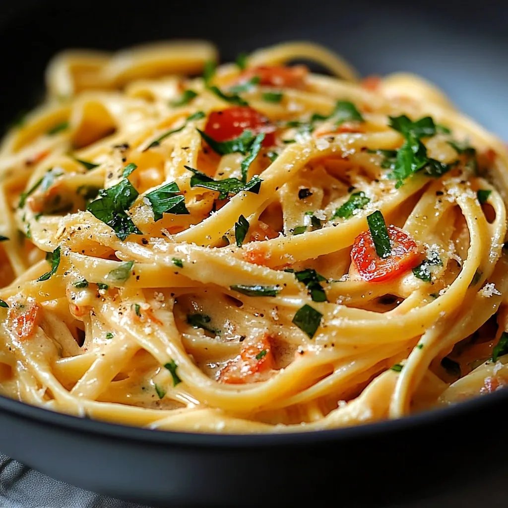 Cremige Pasta mit getrockneten Tomaten