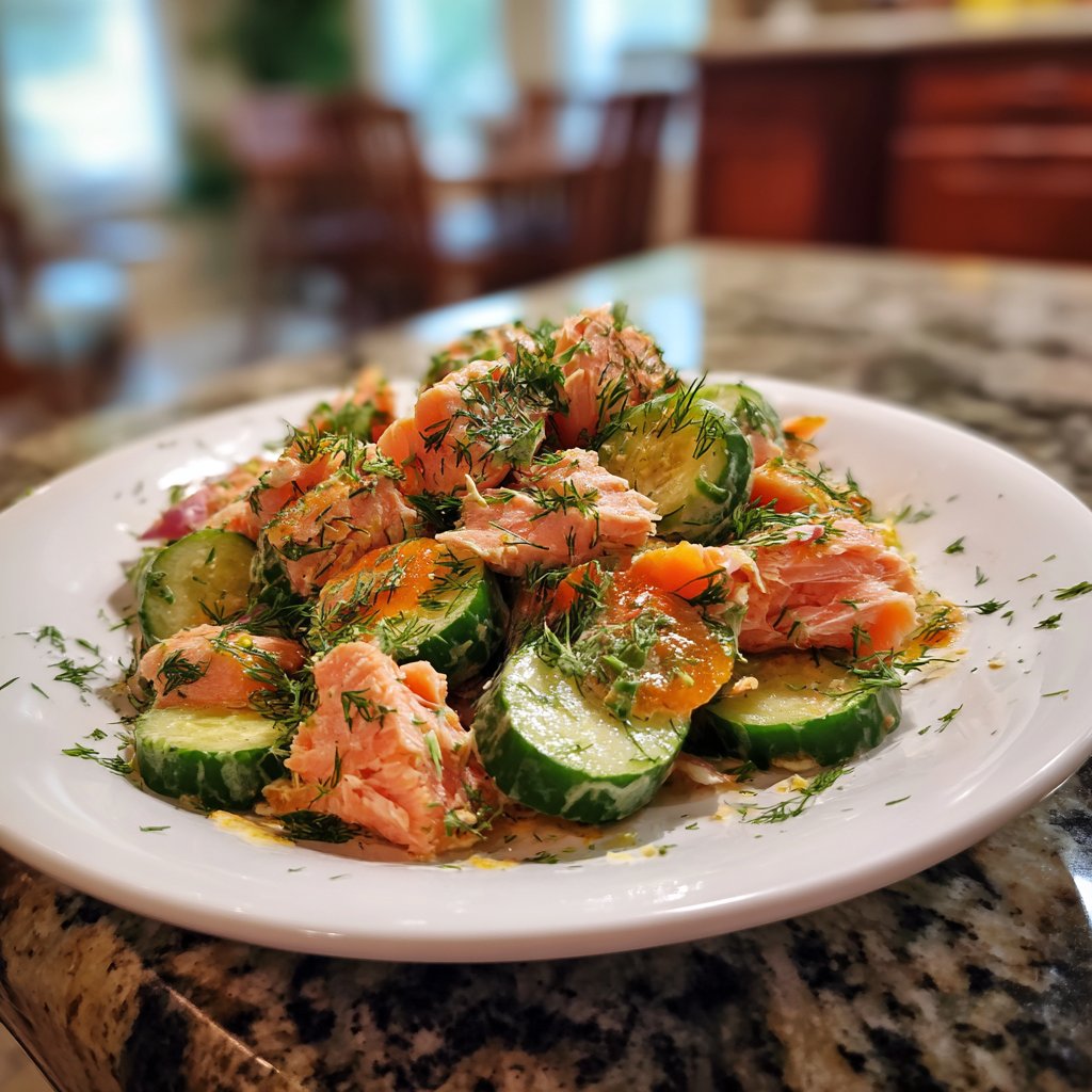 Gurken-Dill-Lachs-Salat
