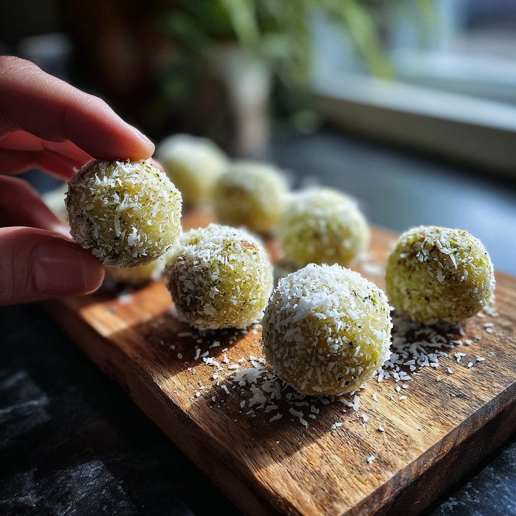 Limetten Kokos Energie Kugeln