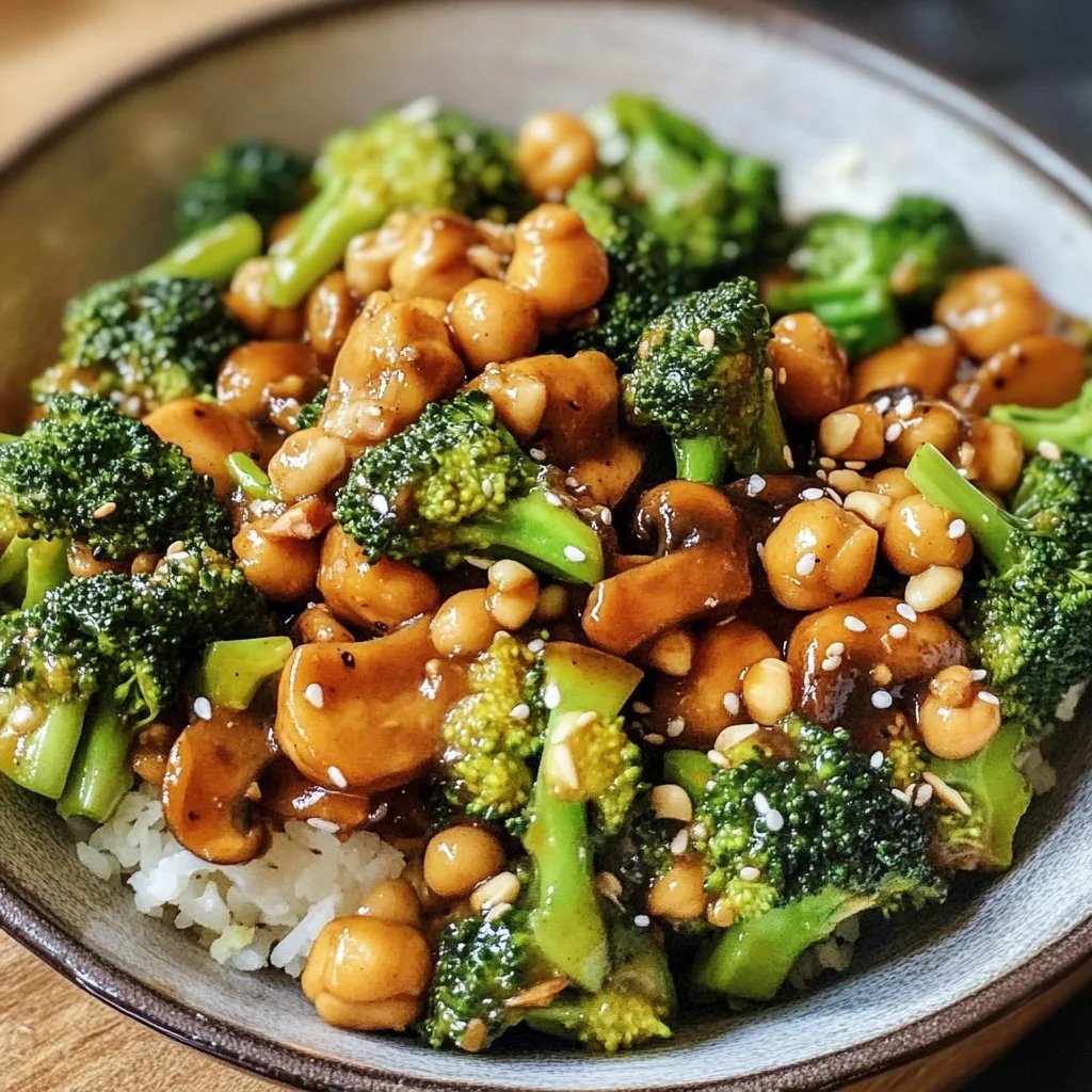 Knoblauch-Brokkoli-Pfanne mit Kichererbsen