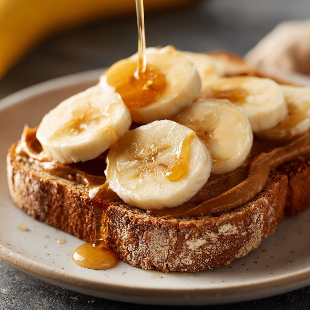 Erdnussbutter Banane Toast